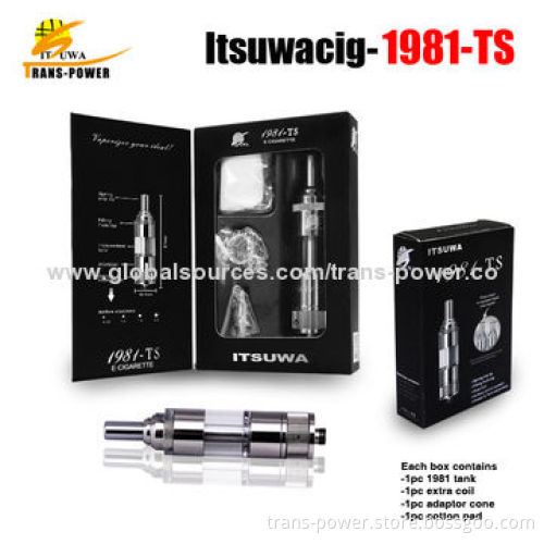 Electronic Cigarette Vaporizer, 1981-TS, 2.0mL and Bottom Dual-coil, Spring Drip Tip, Top Filling